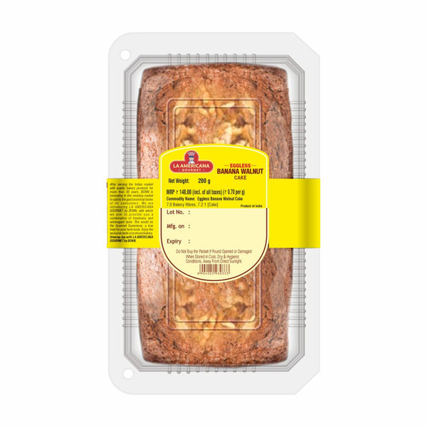 Eggless Banana Walnut Cake